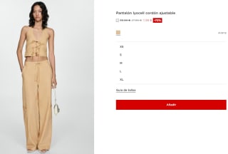 Pantalón lyocell cordón ajustable para Mujer por 11.99€