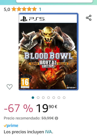 Blood Bowl 3 Super Brutal Edition Deluxe Videojuego para PS5 por 19,90€.