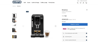 De'Longhi cafetera superautomática Dinamica ECAM350 15.B por solo 345€