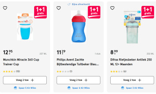 1+1 gratis op alle baby accessoires bij Etos