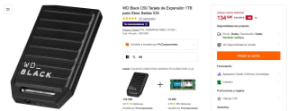WD Black C50 Tarjeta de Expansión 1TB para Xbox Series X/S por 134,99€