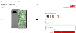Google Pixel 8 128GB voor €399 bij de Mediamarkt
