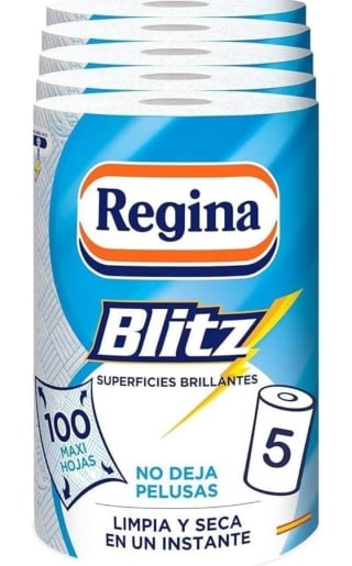 Pack de 5 Máximo Rollos Papel cocina Regina por 6,64€.