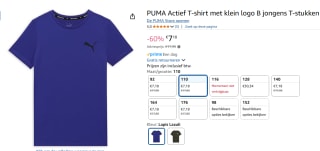 PUMA Kids Active T-shirt voor €7,18 bij Amazon