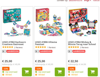 Lego Dots met 50%korting bij Brickshop