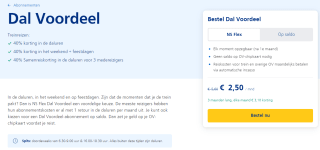 NS Flex Dal Voordeel 3 maanden voor € 2,50