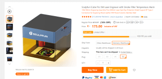 Sculpfun iCube Pro 5W lasergraveermachine voor €159 met de Tomtop kortingscode