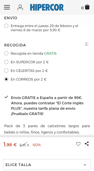 Pack de 3 pares de calcetines de bebés/niños Boomerang por 1,98€.