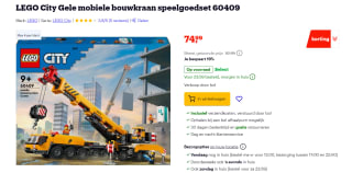 Lego City Gele Mobiele Bouwkraan 60409 voor €74,99 bij Bol