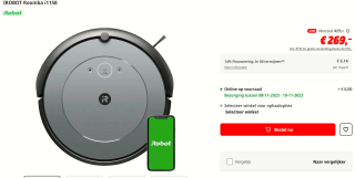 robotstofzuiger iRobot Roomba i1 (i115840) voor €269 bij de MediaMarkt