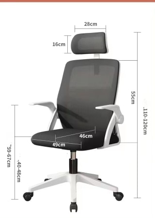 Silla de Oficina con Soporte Lumbar Giratoria ergonómica por 38,93€