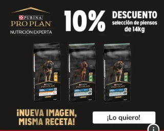 -10% de Descuento Purina Pro Plan piensos de 14Kg.