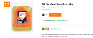 Excellent Gerookte zalm 100 g 1+1 gratis bij de AH