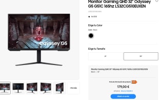 Monitor Gaming Samsung Odyssey G5 S27CG510EU 27" por 132€ y 32 pulgadas por 170€