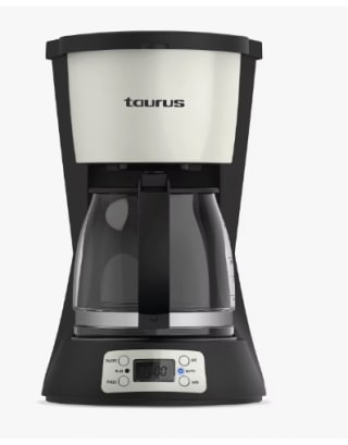 Cafetera Goteo Taurus Vintage Digital Cream - 1000W, 1.5 Litros, Temporizador, 12 Tazas por 22.01€