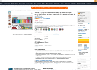 Sharpie rotuladores permanentes juego de edición limitada punta fina colores surtidos paquete de 20 marcadores por 6,71€