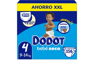 156 Pañales Dodot Bebé Seco Tallas 3 a 6 con Triple Sistema de Protección Antifugas,Nº 1 por 31€ (Nuevos usuarios por 19€)