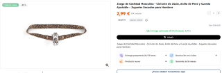 Juego de Castidad Masculina - Cinturón de Jaula por 2,99€