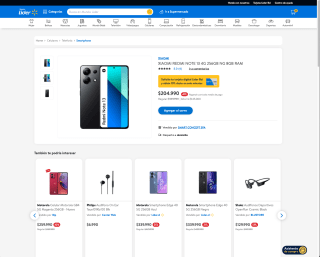 Xiaomi Redmi Note 13 4G 256Gb Ng 8Gb Ram por solo $204.990
