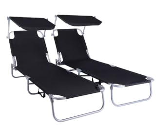 2 Tumbonas con Parasol silla plegable por 45,59€