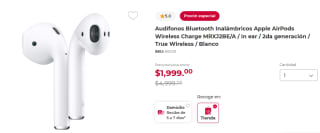Audífonos Apple AirPods por $1,999 en Office Depot
