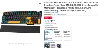 Royal Kludge RK96 Limited Edotion draadloos mechanisch toetsenbord voor €84,99 bij Amazon