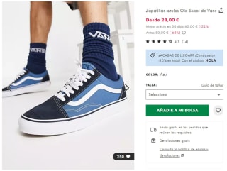 Vans Zapatillas azules Old Skool por 18,37€