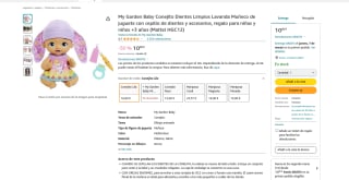 Muñeco My Garden Baby Conejito Dientes Limpios Lavanda con cepillo de dientes y accesorios por 10€