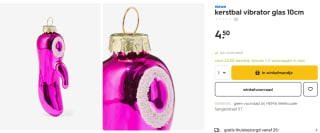 Kerstbal vibrator glas 10cm voor €4,50 bij de Hema