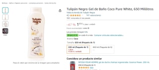 Tulipan negro gel de baño coco 650ml por 1.05€