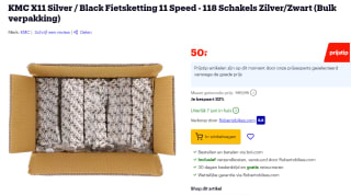 Kmc Ketting X11 zilver/zwart 118L Werkplaatsverpakking 25 stuks voor €50 bij Bol.com