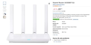 Xiaomi Router AX3000T, Procesador de 1,3 GHz de doble núcleo, Conexión NFC con un solo toque por 29,99€