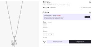 Collar LOTUS SILVER LP3108-1 Mystic Plata 42.0 mm para Mujer por 17€