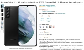 Samsung Galaxy S21+ 5G 256GB por $7,522 en Amazon