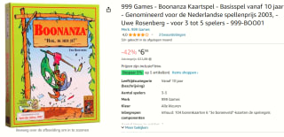 999 games Boonanza kaartspel voor €6,98 bij Amazon