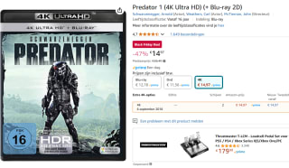 Predator 1 (4K Ultra HD) (+ Blu-ray 2D) voor €14,97 bij Amazon