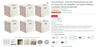6 Cajas de almacenamiento de tela por 12,50€