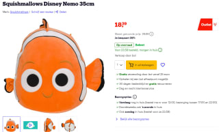 Squishmallows Disney Nemo 35cm voor €18,38 bij Bol
