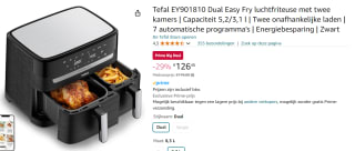 Tefal Dual Easy Fry & Grill Heteluchtfriteuse voor €126,46 met Amazon Prime