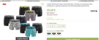 15-pack TASTIQ boxershorts voor €35,59 bij Outlet46