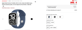 Apple Watch Series 10 (2024), GPS, 42 mm por 389€