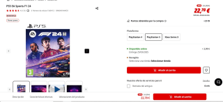 Juego PS5 EA SPORTS F1 24 Standard Edition Castellano por 22,70€