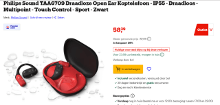 PHILIPS TAA6709BK/00 Open Ear Oordopjes zwart rood voor €58,39 bij Bol