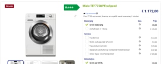 Miele TEF 775 WP Excellence GreenPerformance warmtepompdroger voor €1.172 bij Beterwitgoed