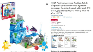 Mega Figura de Aventura Acuática del Constructor de Aventuras Pokémon por 21,99€