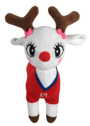 Peluche navideño Polita con camiseta de Chile de 22 cm por $1.000