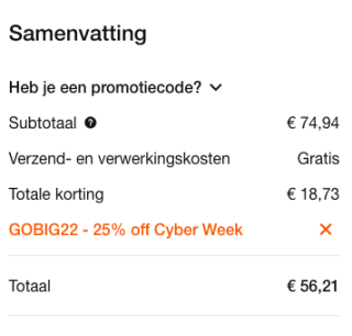Nike BLACKFRIDAY 50% korting + code voor 25% EXTRA korting