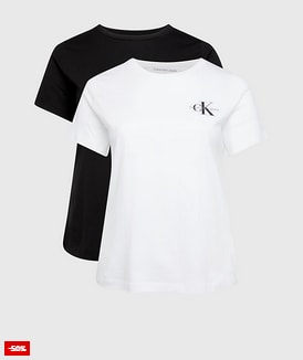 Pack 2 Camisetas Calvin Klein Slim Talla Grande Mujer por 29€