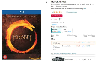 Hobbit Trilogy Bluray voor €9,69 bij Amazon.nl