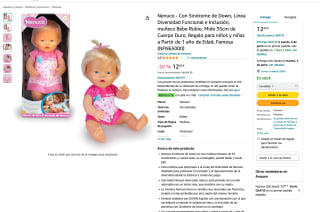Nenuco con Sindrome de Down Línea Diversidad Funcional e Inclusión Bebe Rubio 35cm por 12,46€